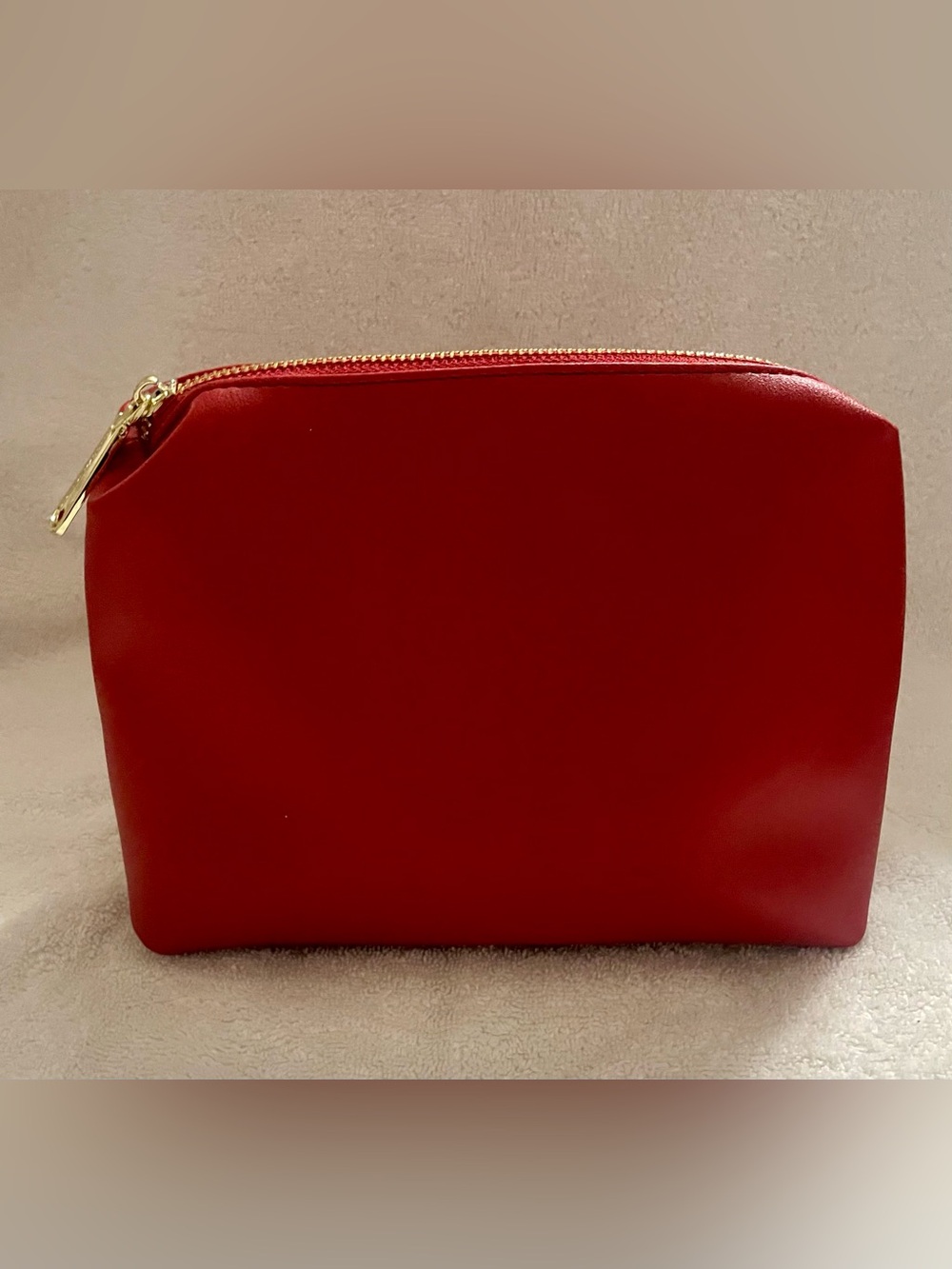 Steve Madden Red Cosmetic Pouch with Gold Hardware